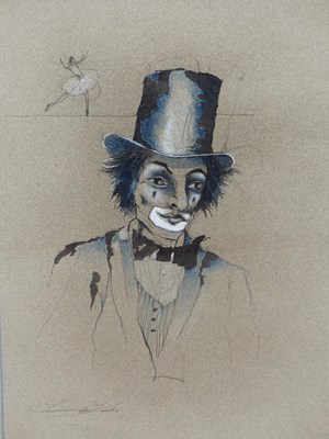 Lot 1823 - Samuel Koska (Czech 1947-2004).Blue clown. Ink...