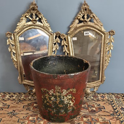 Lot 303 - A pair of silver framed mirrors with...