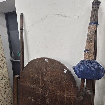 Lot 1102 - An oak four poster single bed frame