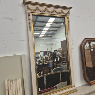 Lot 1105 - A Regency style rectangular mirror in a grey...