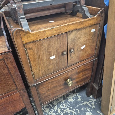 Lot 1131 - A George III mahogany night table with the...