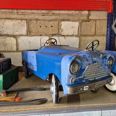 Lot 779 - An unusual, Believed Tri-Ang tinplate pedal...