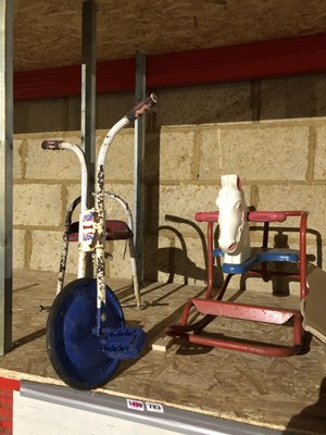 Lot 783 - A Vintage Tri-Ang rocking horse and a tricycle.