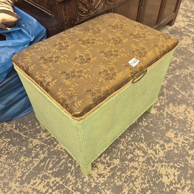 Lot 1143 - A Lloyd Loom type compartmental stool with a...