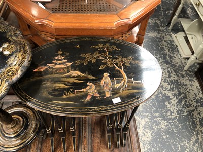 Lot 1144 - A 19th century papier mache inlaid with mother...
