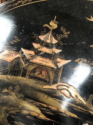 Lot 1144 - A 19th century papier mache inlaid with mother...