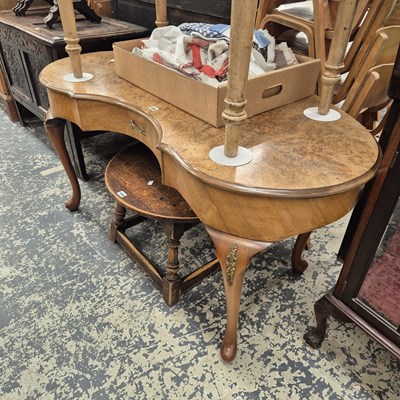 Lot 1005 - A Vintage burr walnut dressing table.