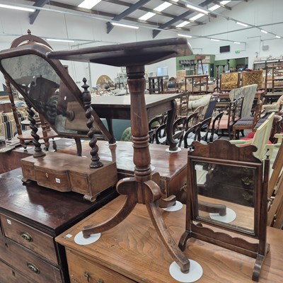 Lot 1010 - Two 19th century swing mirrors and a georgian...
