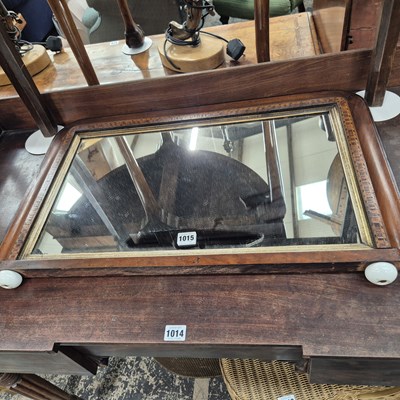 Lot 1015 - A Victorian small overmantle mirror.