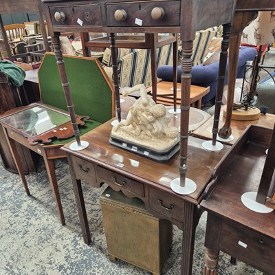 Lot 1017 - A Georgian three-drawer lowboy and an early...