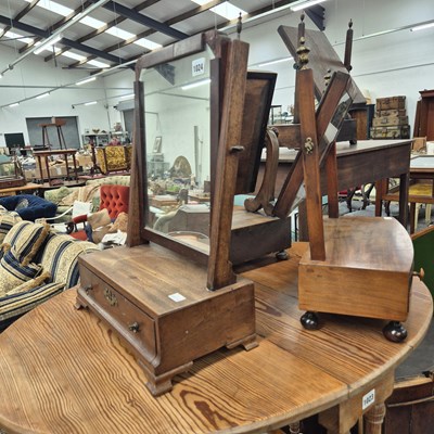 Lot 1024 - Three 19th century dressing table mirrors.