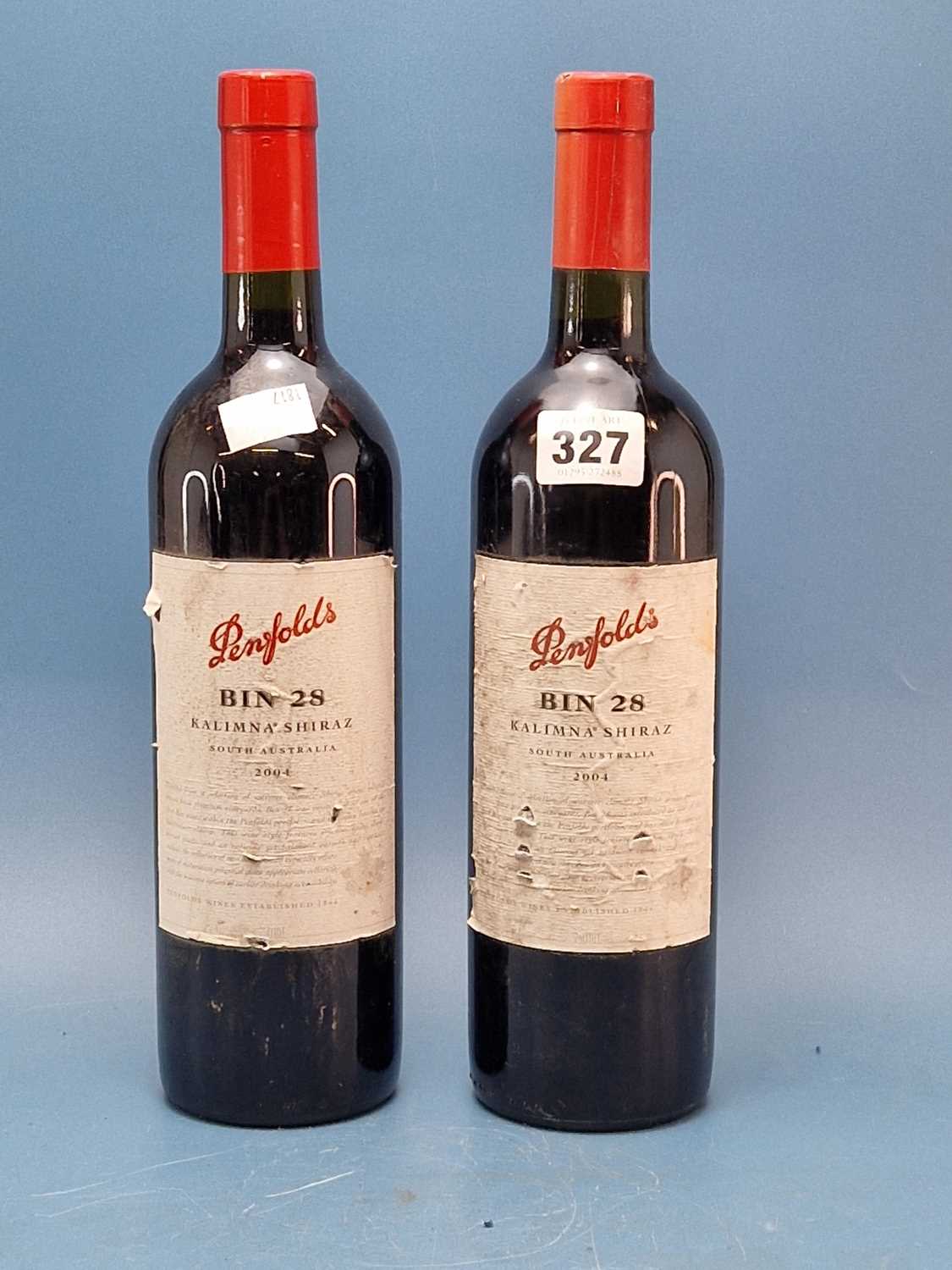Lot 327 - Two bottles Penfolds Bin 28 Kalimna Shiraz...