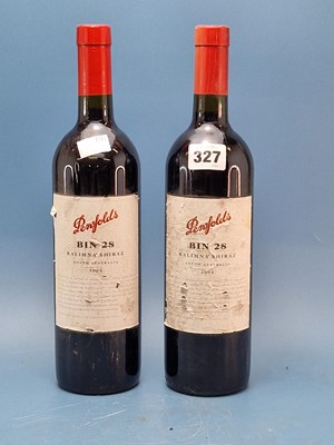 Lot 327 - Two bottles Penfolds Bin 28 Kalimna Shiraz...
