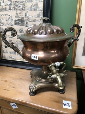 Lot 148 - Two 19th-century copper samovars.