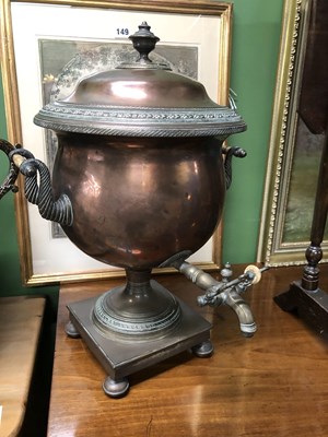 Lot 148 - Two 19th-century copper samovars.