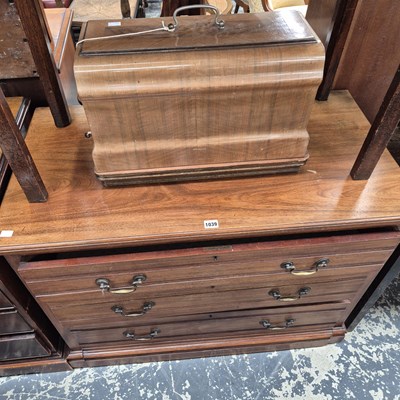 Lot 1039 - An Edwardian walnut chest of drawers and a...