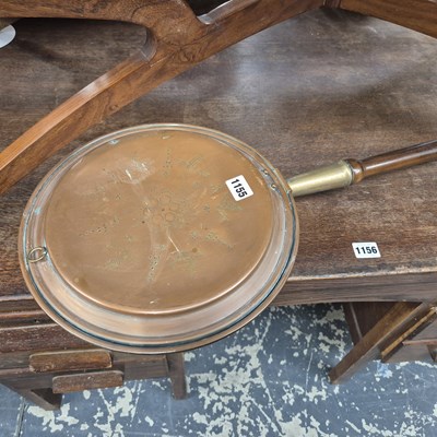 Lot 1155 - A Victorian copper warming pan