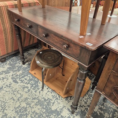 Lot 1046 - A Victorian side table with 2 drawers. H 76 W...