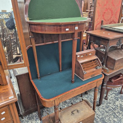 Lot 1057 - An early 19th-century foldover card table and...
