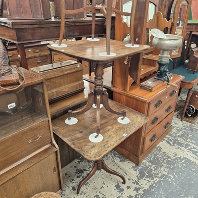 Lot 1061 - Two 19th-century tripod tables and an...