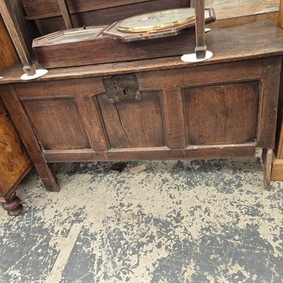 Lot 1067a - A Georgian oak three-panel coffer.