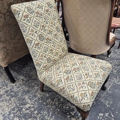 Lot 1092 - A recently upholstered bedroom chair.