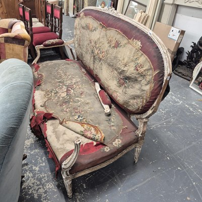 Lot 1100 - An antique salon settee. Prov. Consigned from...
