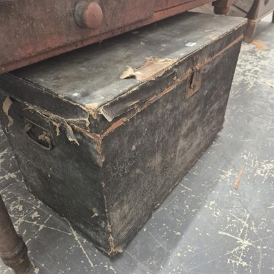 Lot 1171 - A cloth covered chest containing linen