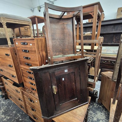 Lot 1178 - A Victorian mahogany flap top work table, an...