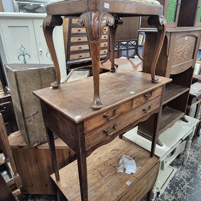 Lot 1179 - A 19th century mahogany three drawer table...