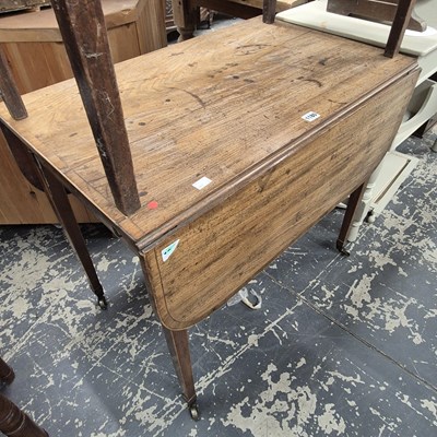 Lot 1180 - A 19th century cross banded mahogany pembroke...