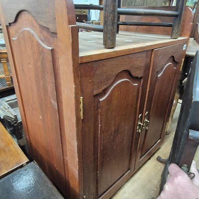 Lot 1187 - A mahogany side cabinet a serpentine-topped...