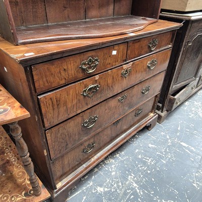 Lot 1212 - A late 18th/early 19th century walnut chest of...