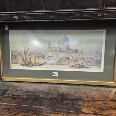 Lot 1345 - two framed printed view from the Thames to...