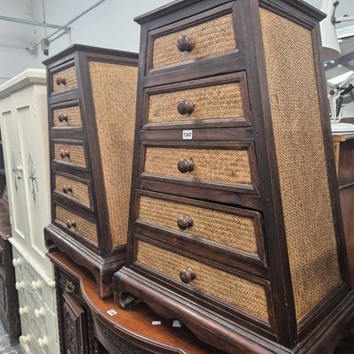 Lot 1347 - A pair of truncated triangular hardwood chests,...