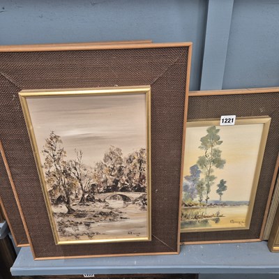 Lot 1221 - Three Mid- late 20th century oil paintings