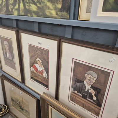 Lot 1227 - A set of 12 caricature prints of Law judges.