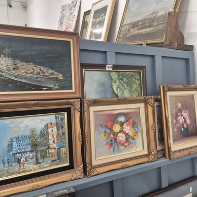 Lot 1238 - Various 20th- century oil paintings etc.