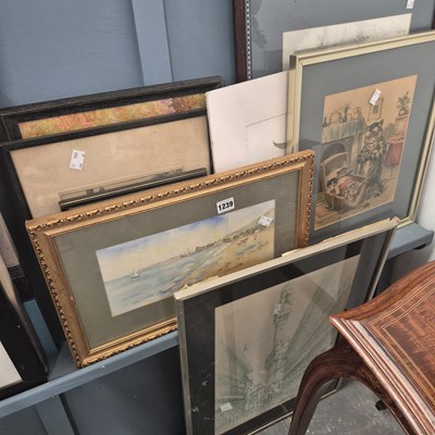 Lot 1239 - A collection of watercolours and other...