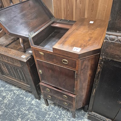 Lot 1242 - A late Georgian mahogany washstand with rising...