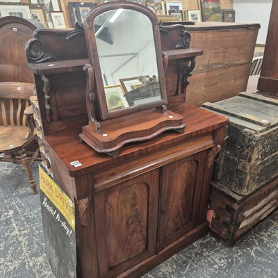 Lot 1262 - A Victorian mahogany chiffonier and a swing...
