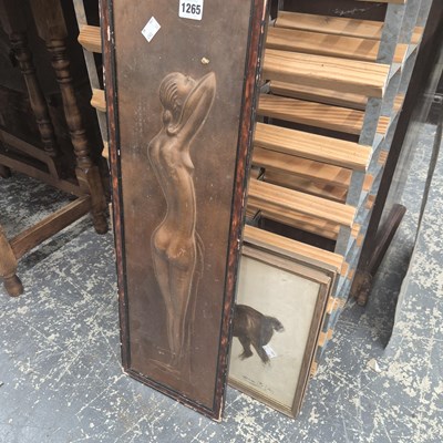 Lot 1265 - A copper panel nude and a print.