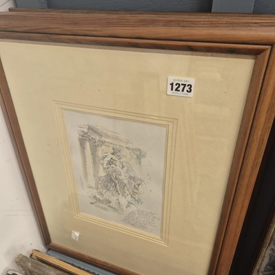 Lot 1273 - 3 prints depicting the trevi fountain, Rome.