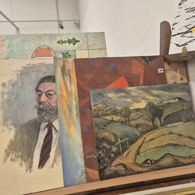 Lot 1280 - A selection of 20th century oil on board...