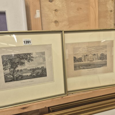 Lot 1281 - A set of 19th century engravings- country houses.