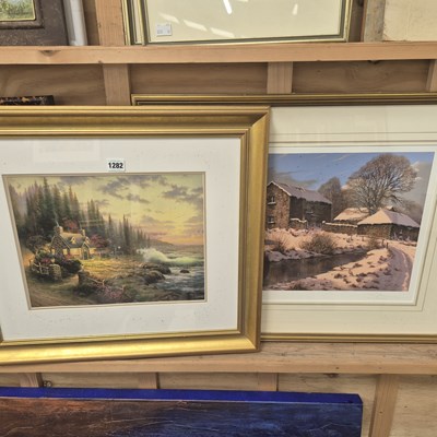 Lot 1282 - Two large colour furnishing prints. including...
