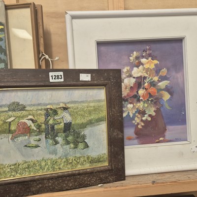 Lot 1283 - Two oil paintings.