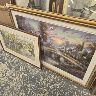 Lot 1291 - Two large decorative furnishing prints....