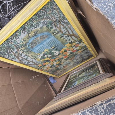 Lot 1298 - A box of large furnishing pictures.