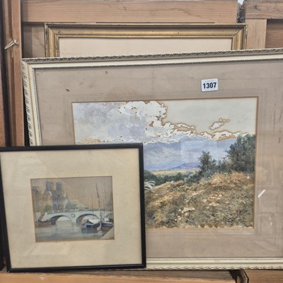 Lot 1307 - Three early 20th century watercolours